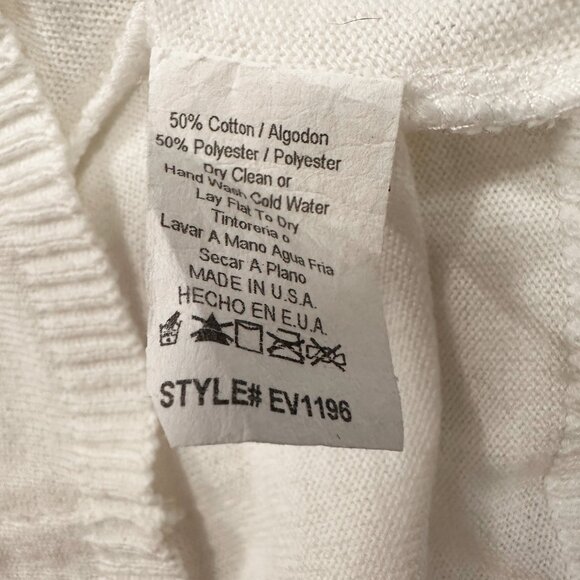 White Knit Camisole Tank Top Womens Size S Floral Pattern Y2K - Picture 6 of 6